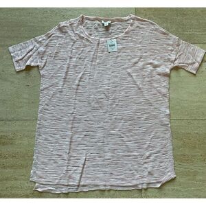 J.Jill‎ Textured Pink Blush Short Sleeve T-Shirt Casual Summer Top XS